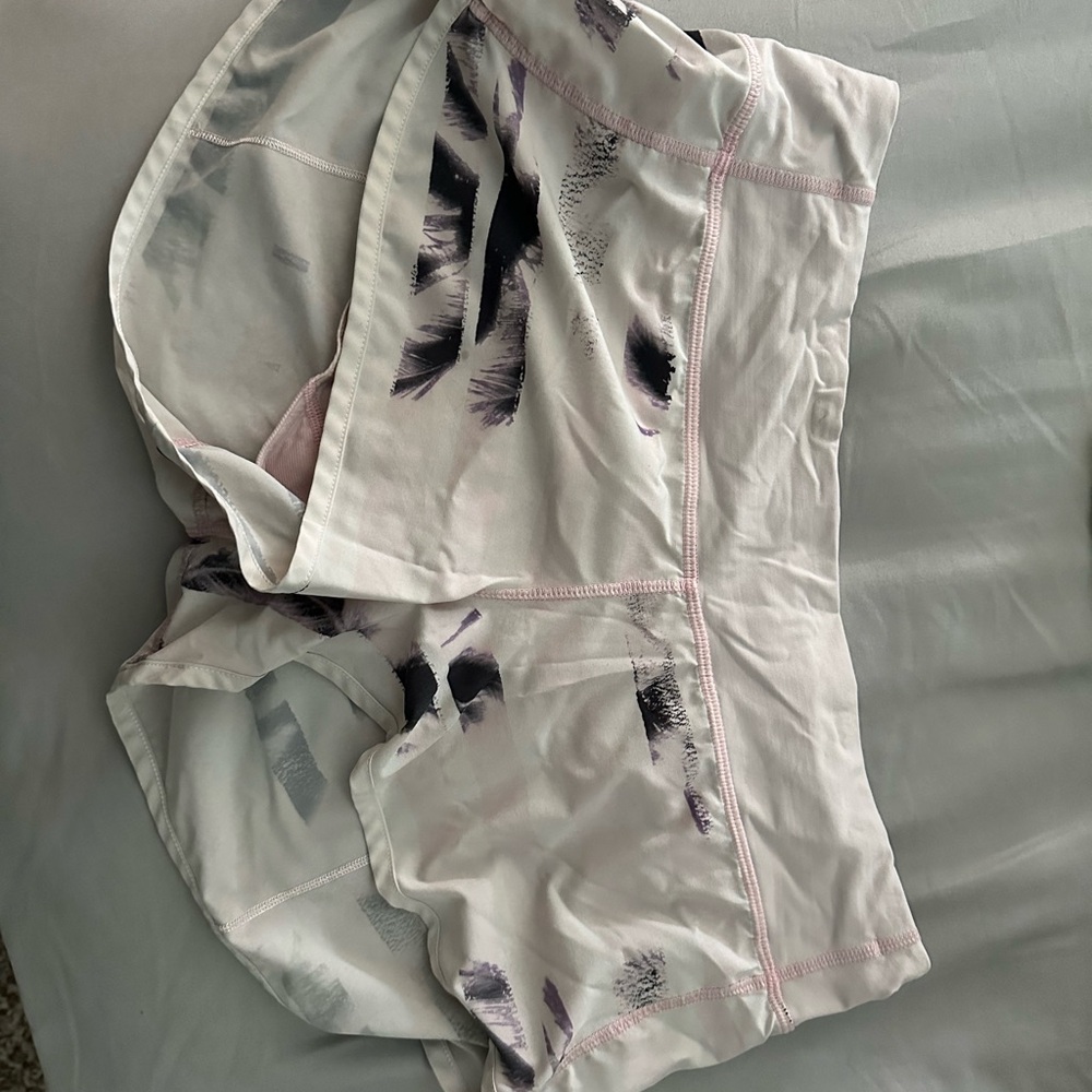 Lululemon Athletica White/Black/Pink Speed up shorts